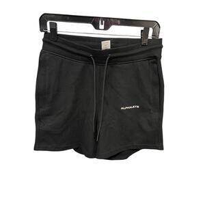 Alphalete Shorts Womens M Black Drawstring Side Pockets Athletic Logo
